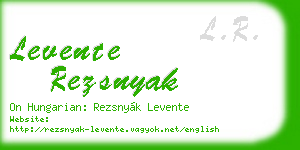 levente rezsnyak business card