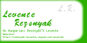 levente rezsnyak business card